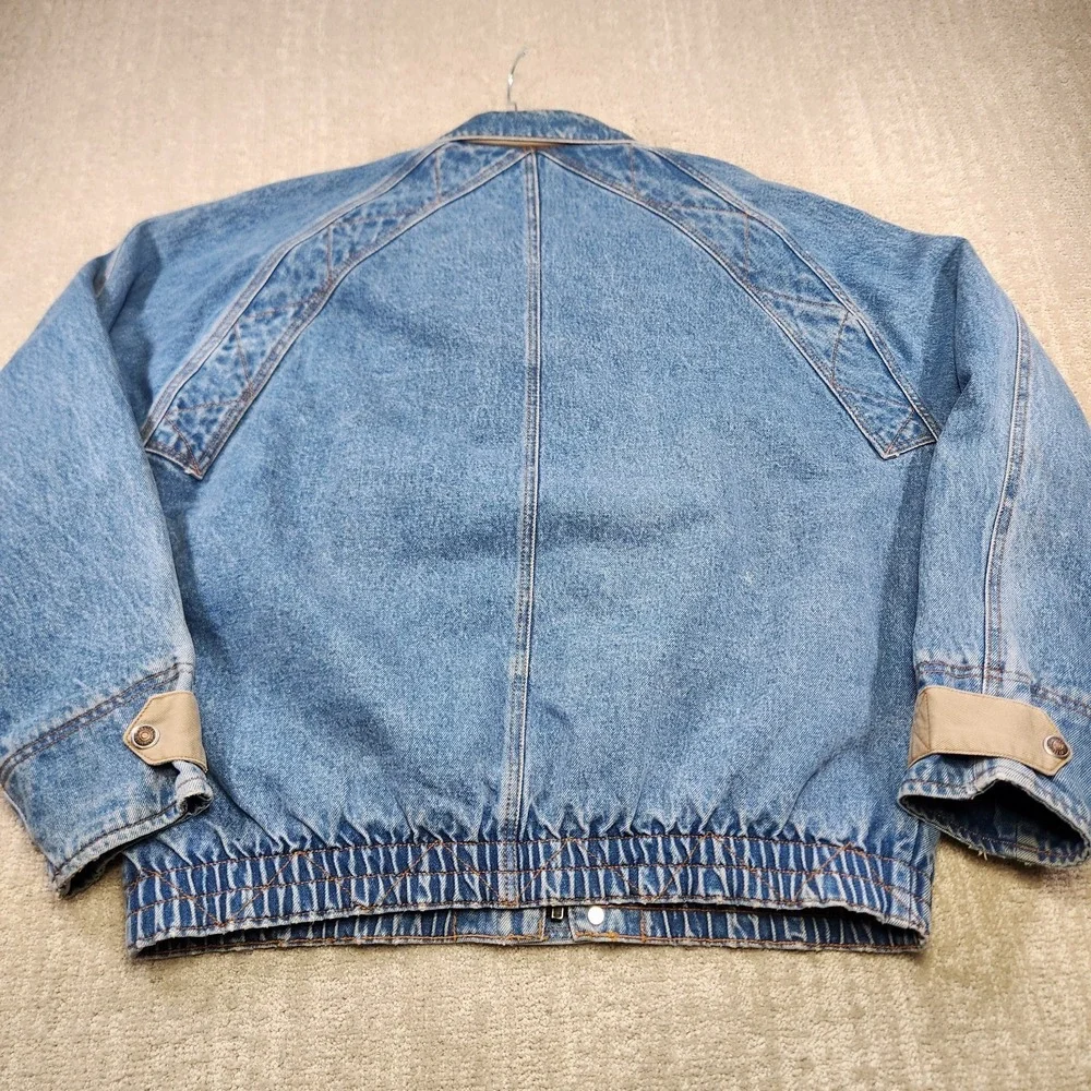 Vintage Levis Silvertab Jacket Men Medium Denim Chinstrap Bomber Insulated